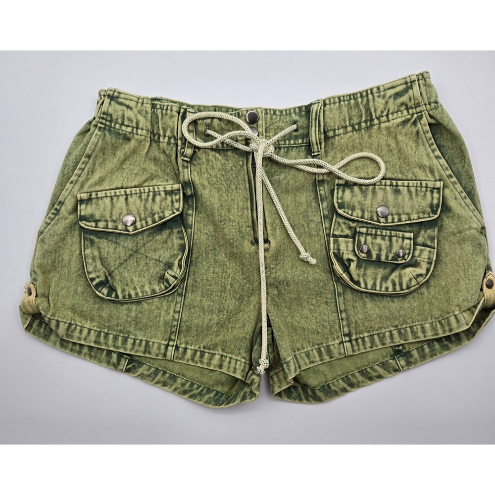 Oli & Hali Green Shorts Women's‎ Size S Distressed Wash Drawstring Waist Fun